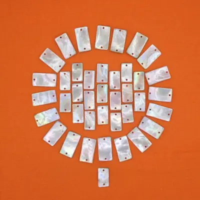 Bottoni Madreperla Agoya Rettangolo Fori Esterni Set393 01 - MakaMaga