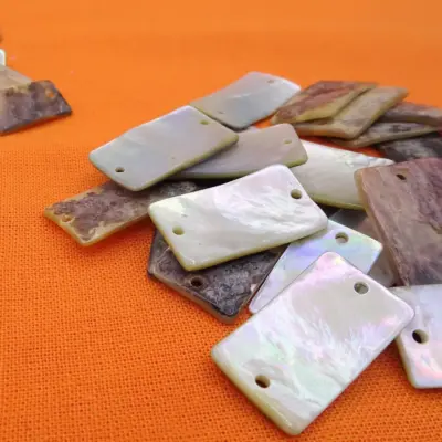 Bottoni Madreperla Agoya Rettangolo Fori Esterni Set393 03 - MakaMaga