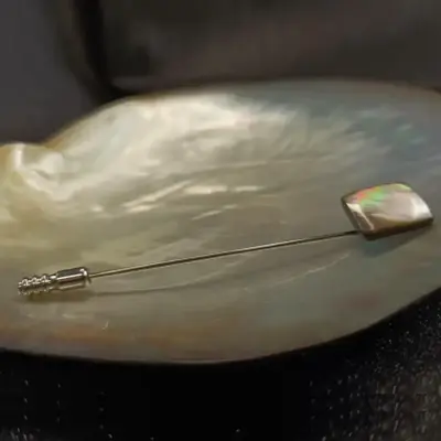 Spillone Cravatta Madreperla Grigia Gs002 01 - MakaMaga