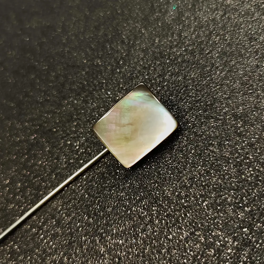 Spillone Cravatta Madreperla Grigia Gs002 02 - MakaMaga