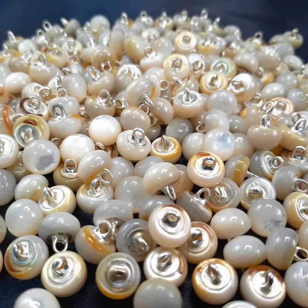 Bottone Madreperla Pallina Gambino Metallo Set475 04 - MakaMaga