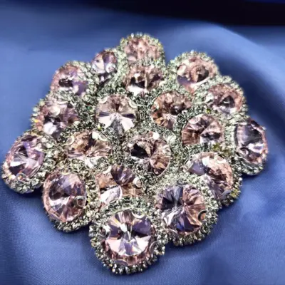 Bottone Gioiello Rosa Sfaccettato Set567 04 (2) - MakaMaga