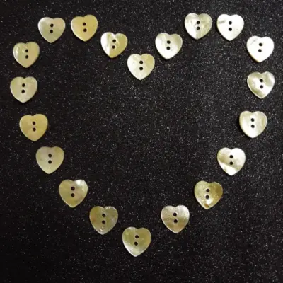 Bottone Madreperla Cuore Glitter Oro Set332 03 - MakaMaga