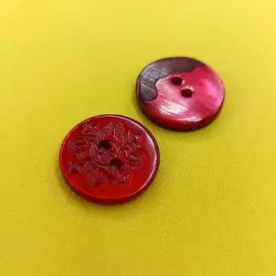 Bottoni Madreperla Rossi Decorazione Giglio Set494 03 - MakaMaga