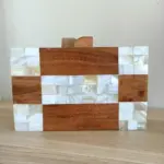 Borsa Madreperla Bianca Legno Tracolla Bor001 01 - MakaMaga
