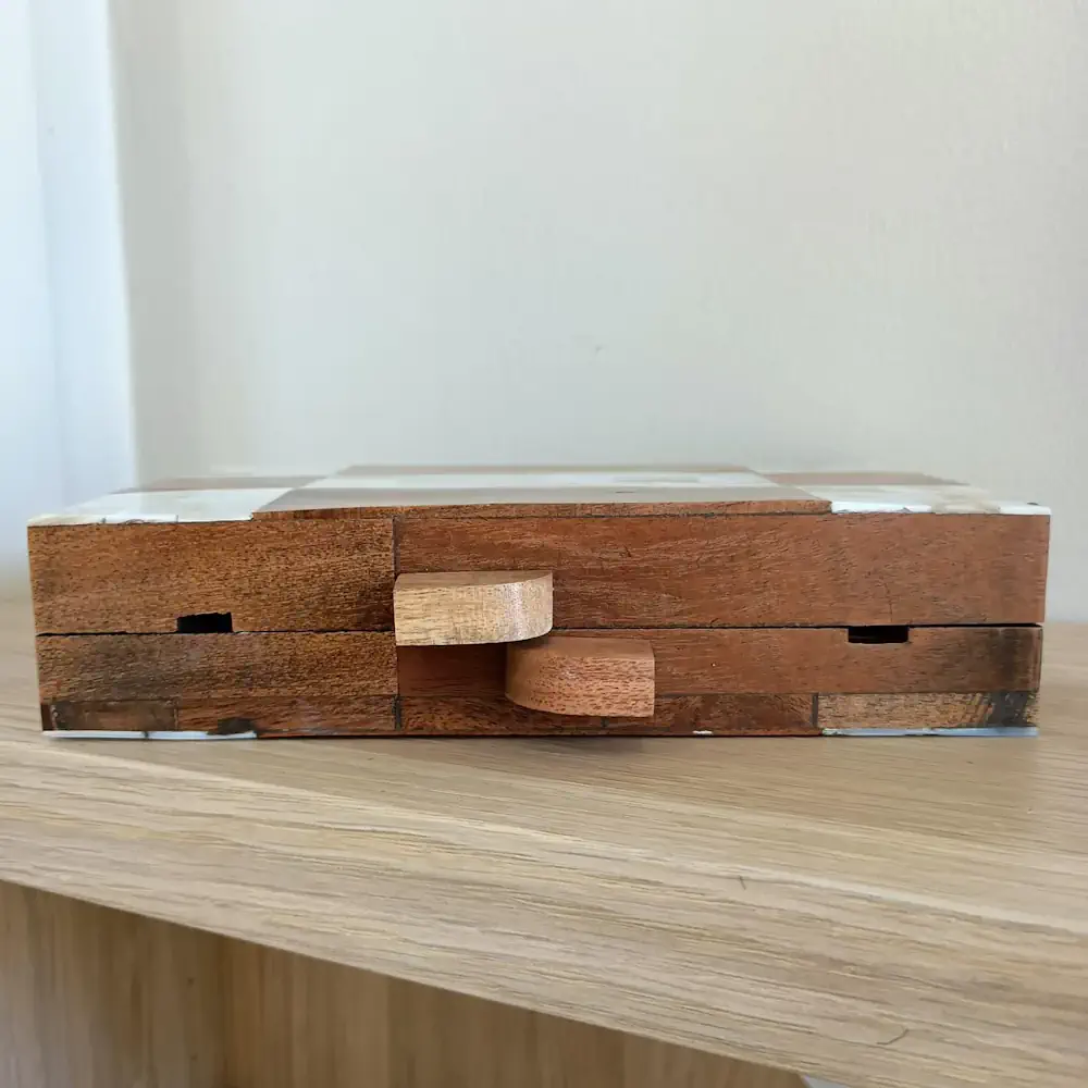 Borsa Madreperla Bianca Legno Tracolla Bor001 02 - MakaMaga