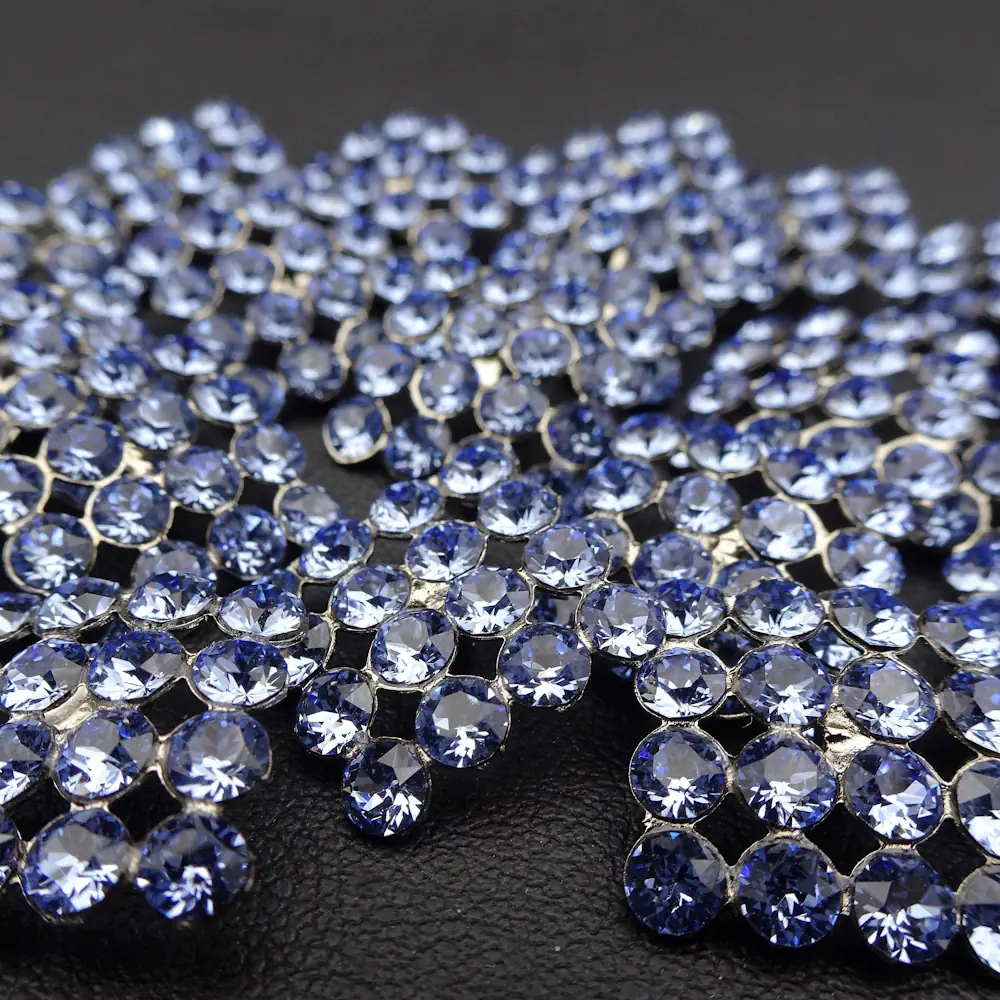 Bottoni Metallo Swarovski Quadrati Blu Set423 02 - MakaMaga