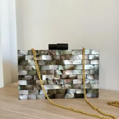 Borsa Madreperla Grigia Tracolla Bor003 01 - MakaMaga