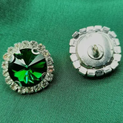 Bottone Gioiello Verde Sfaccettato Set568 02 - MakaMaga