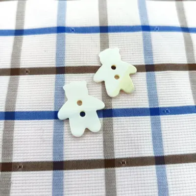 Bottone Madreperla Bianca Forma Orso Set518 01 - MakaMaga