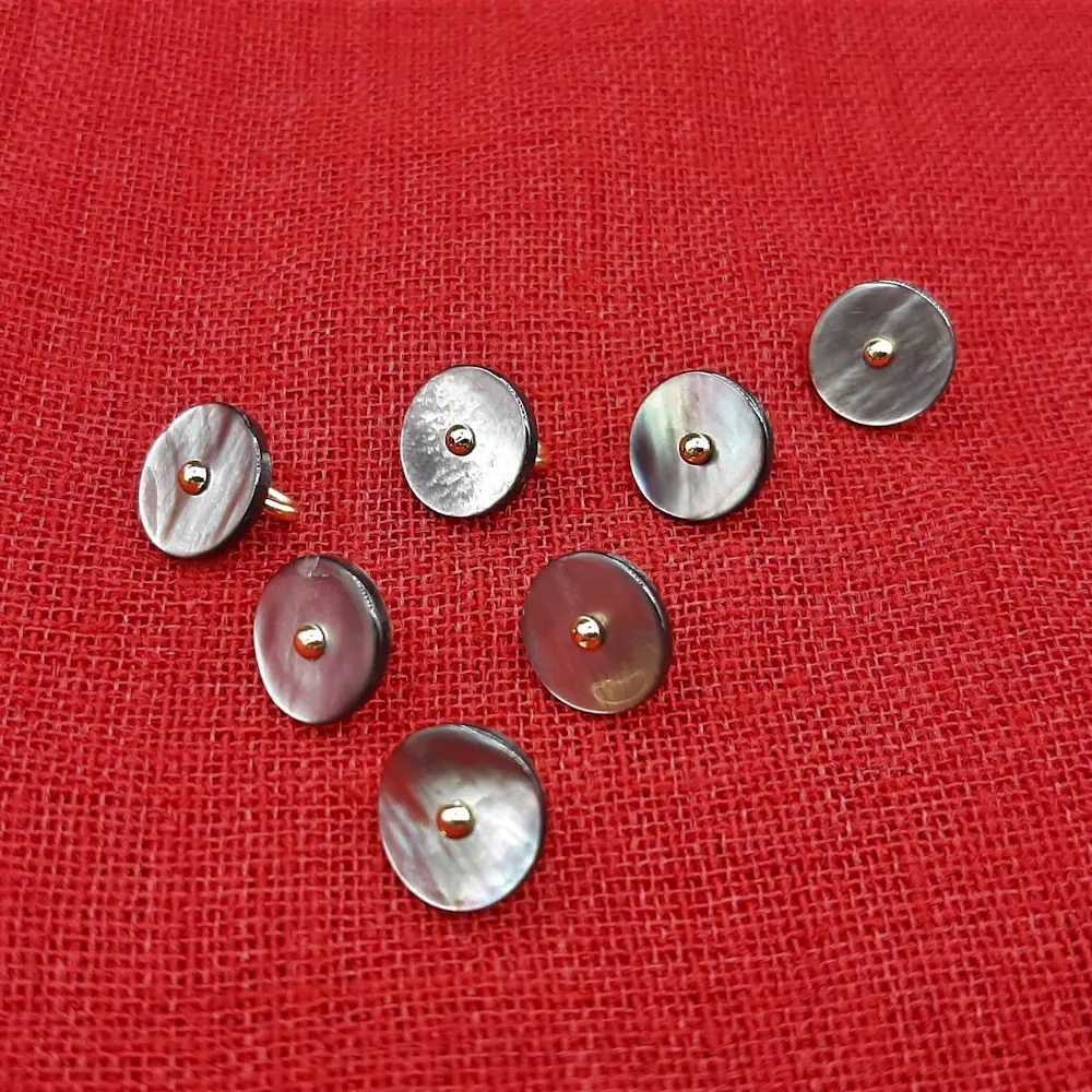 Bottone Madreperla Gambo Chiodo Grigio Set443 02 - MakaMaga
