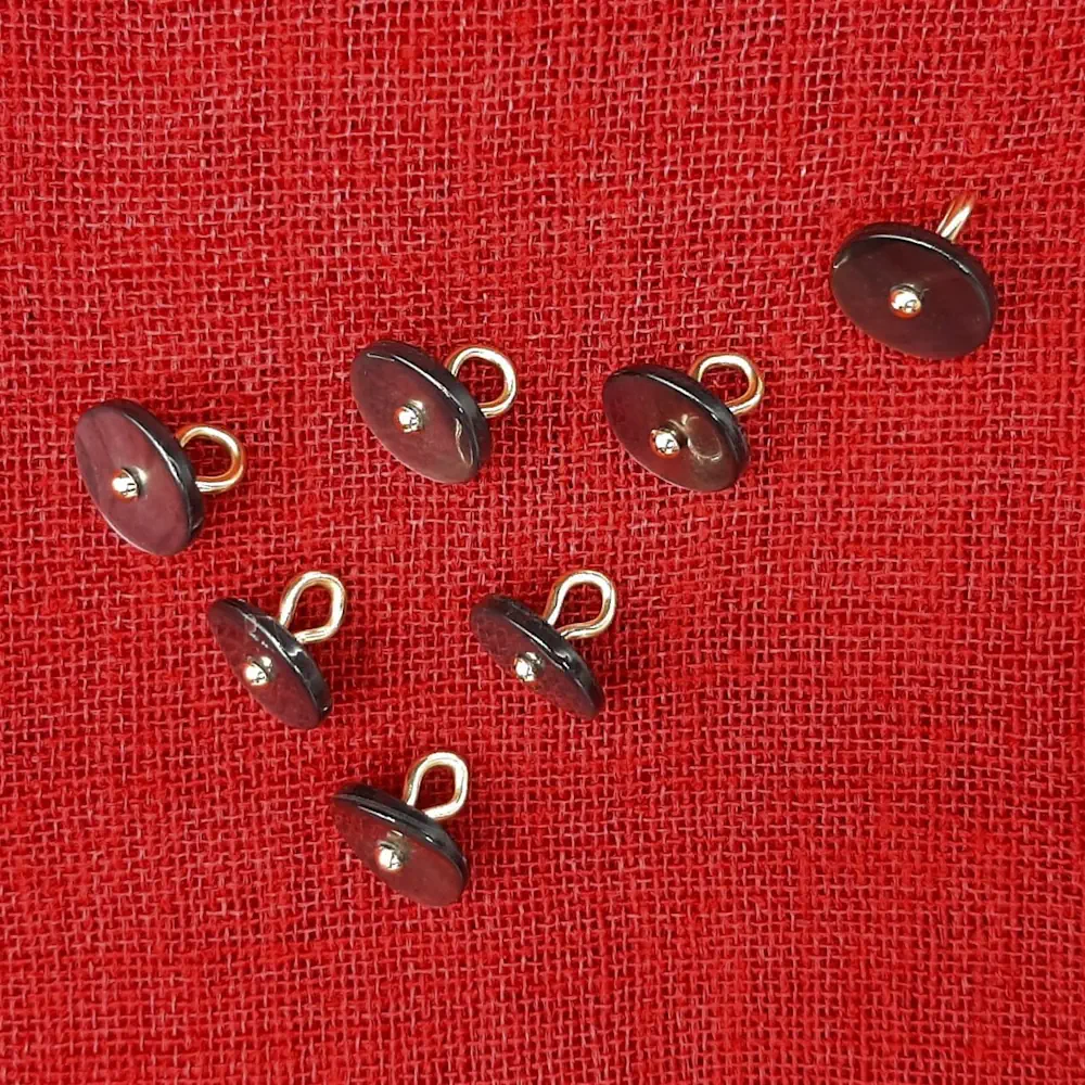 Bottone Madreperla Gambo Chiodo Grigio Set443 04 - MakaMaga