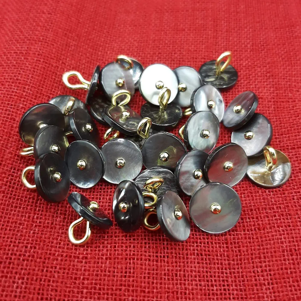 Bottone Madreperla Gambo Chiodo Grigio Set443 05 - MakaMaga